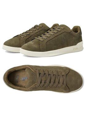 POLO Ralph Lauren Heritage Court II Suede Sneakers Size 10 Olive Green Suede NEW